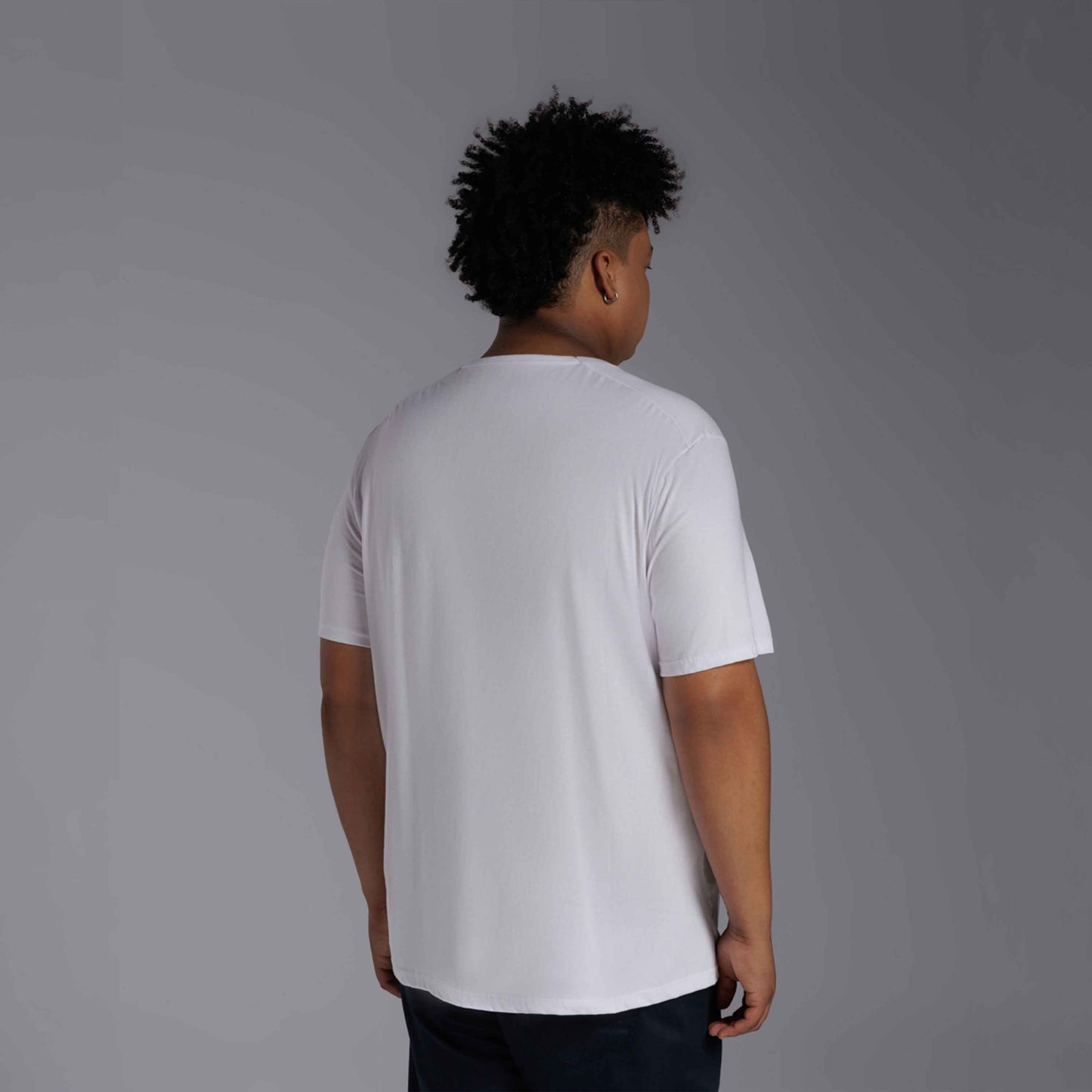 Tech T-Shirt Anti Odor Recorte Ombro Plus Masculina - Branco