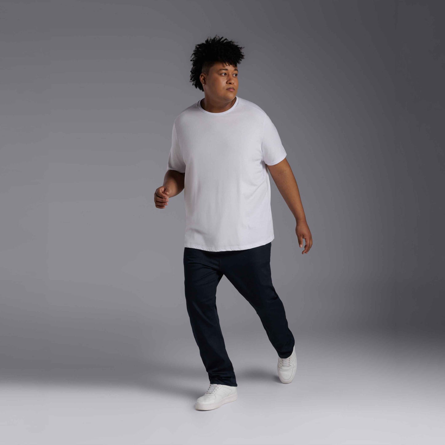 Tech T-Shirt Anti Odor Recorte Ombro Plus Masculina - Branco