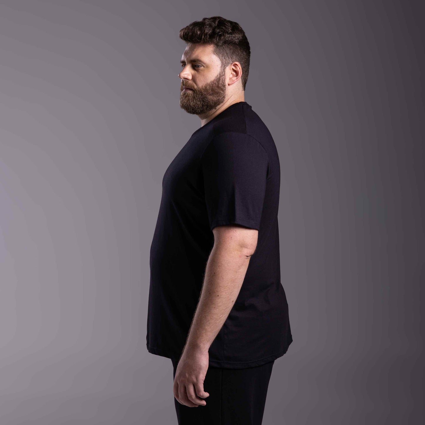 Tech T-Shirt Anti Odor Recorte Ombro Plus Masculina - Preto