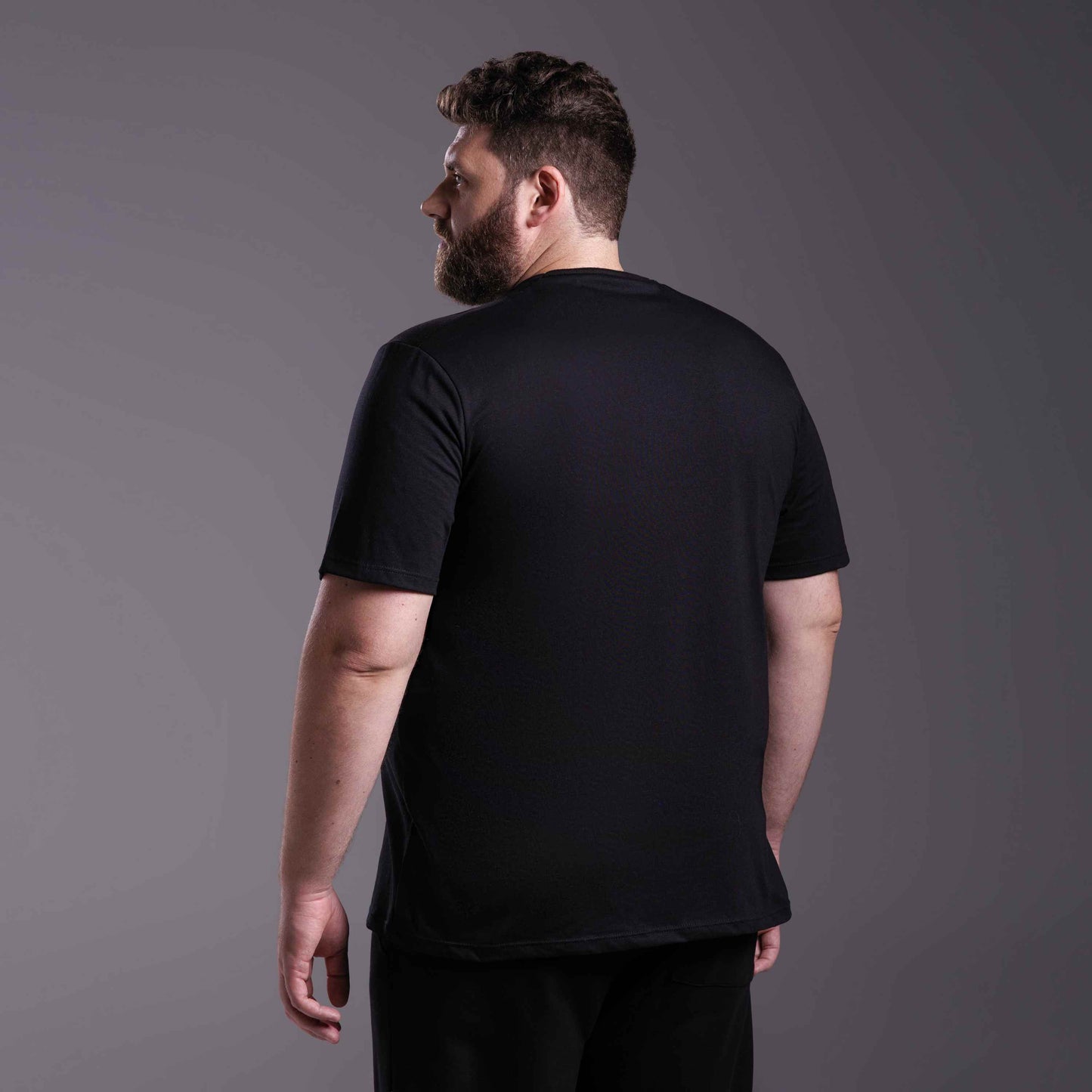 Tech T-Shirt Anti Odor Recorte Ombro Plus Masculina - Preto
