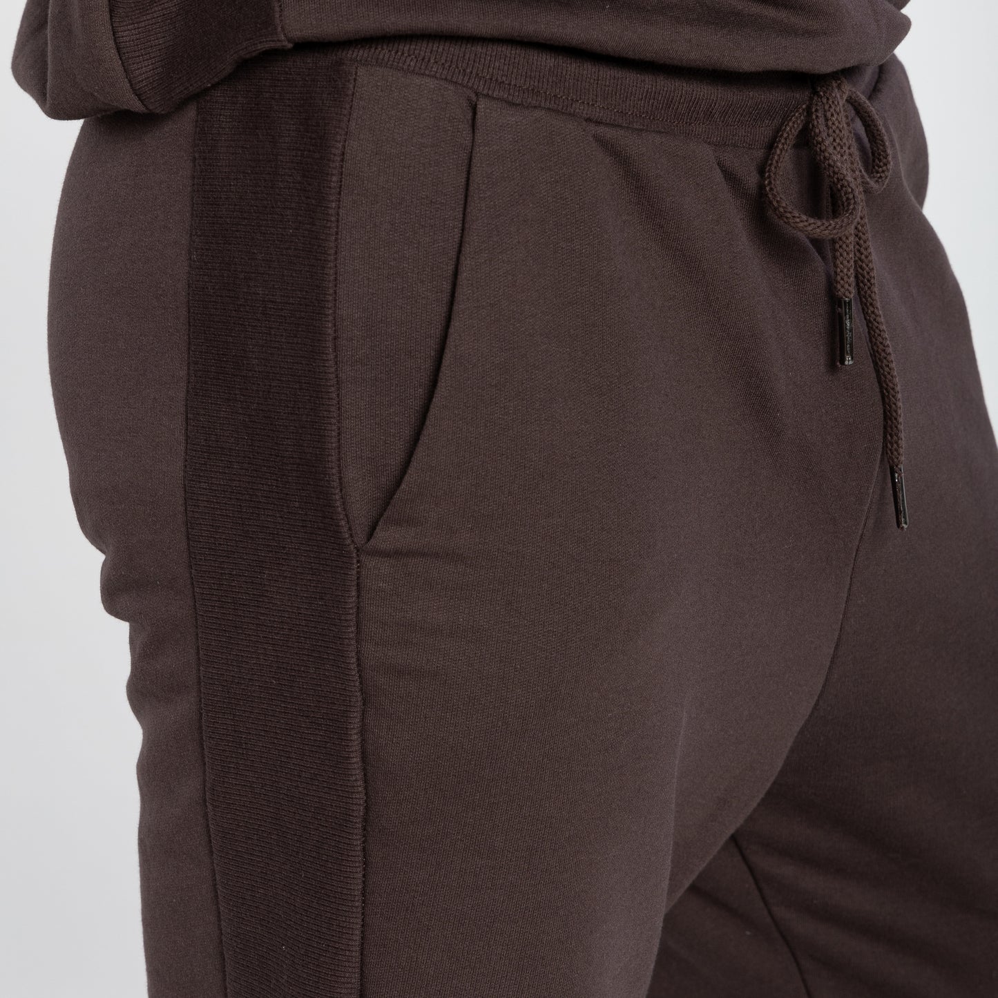Calça Tech Impermeável Moletom Flanelado Recorte - Marrom