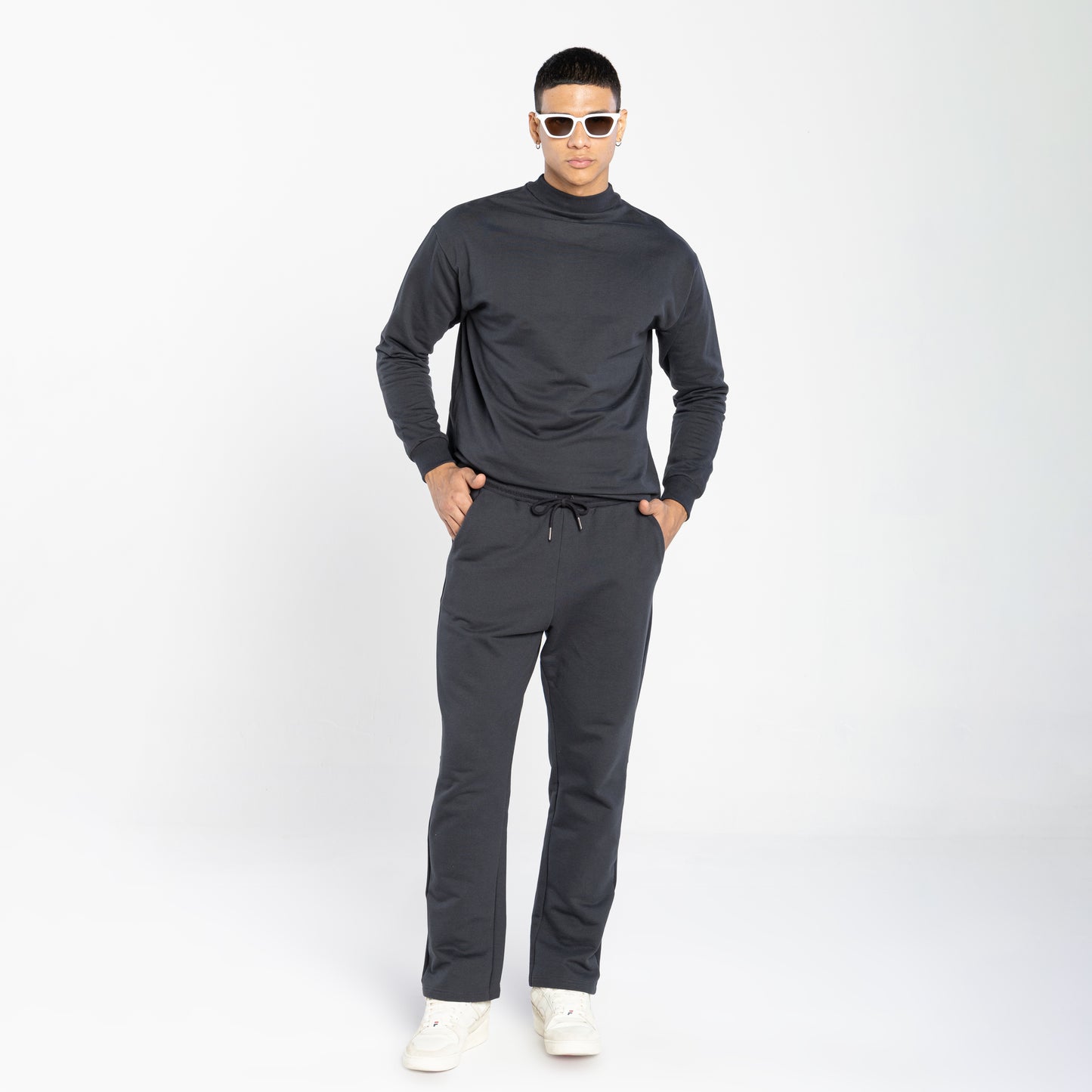 Calça Tech Impermeável Moletom Flanelado Recorte - Cinza Escuro