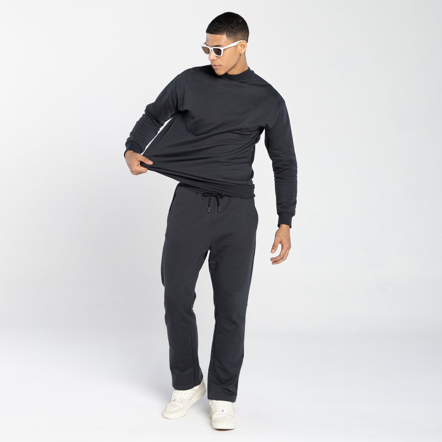 Calça Tech Impermeável Moletom Flanelado Recorte - Cinza Escuro