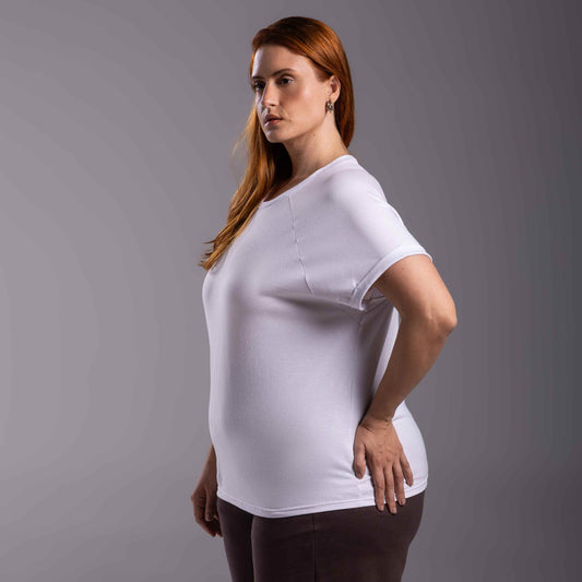 Tech T-Shirt Anti Odor Raglan Plus Feminina - Branco