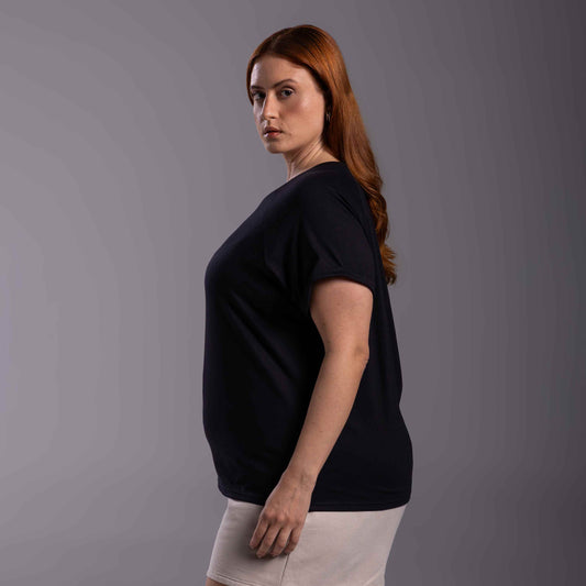 Tech T-Shirt Anti Odor Raglan Plus Feminina - Preto