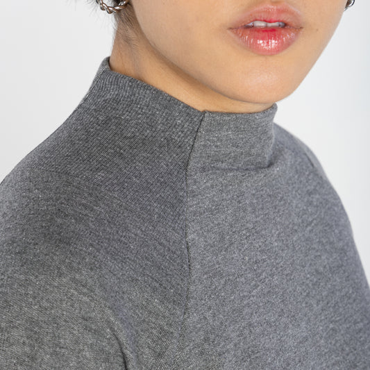Blusão Moletom Tech NoLiquid Raglan Feminino - Mescla Escuro