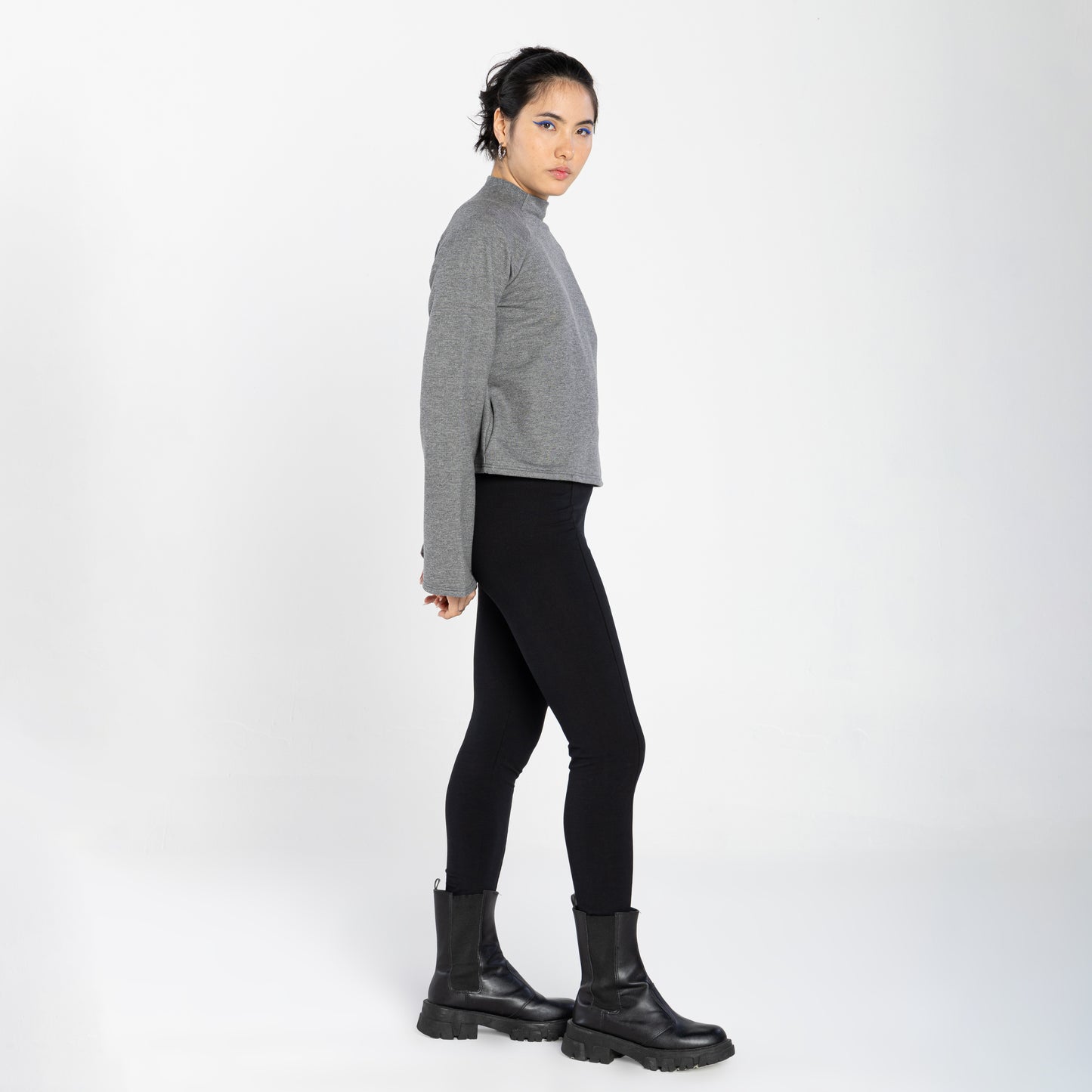 Blusão Moletom Tech Impermeável Raglan Feminino - Mescla Escuro