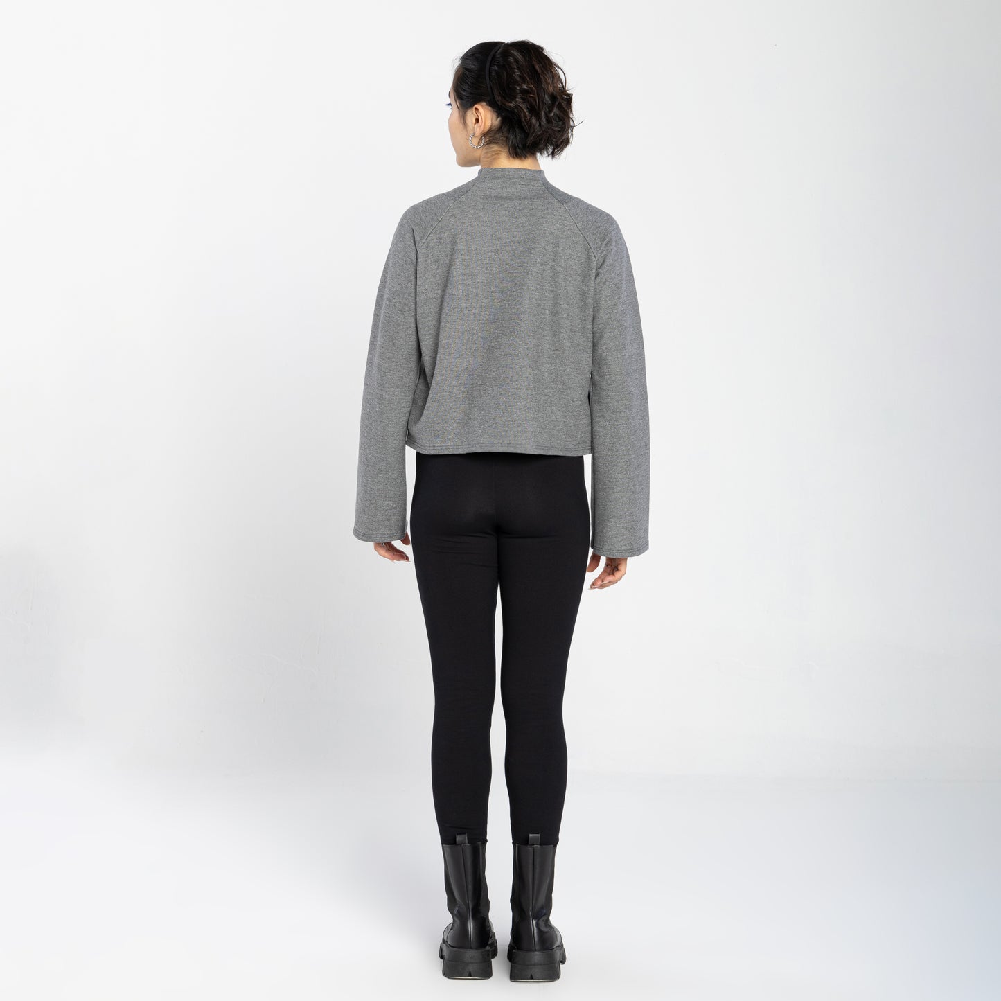 Blusão Moletom Tech Impermeável Raglan Feminino - Mescla Escuro