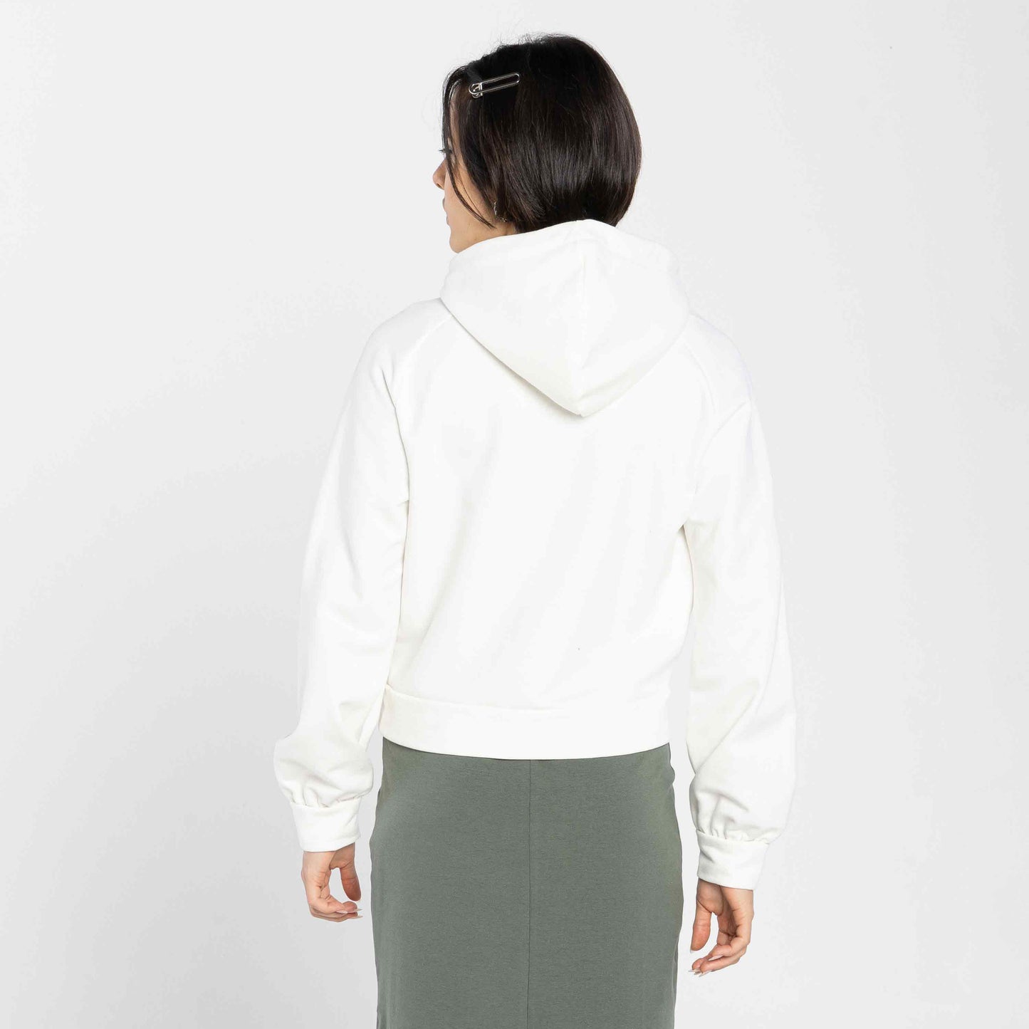 Jaqueta Cropped Tech Impermeável Flanelada - Off White