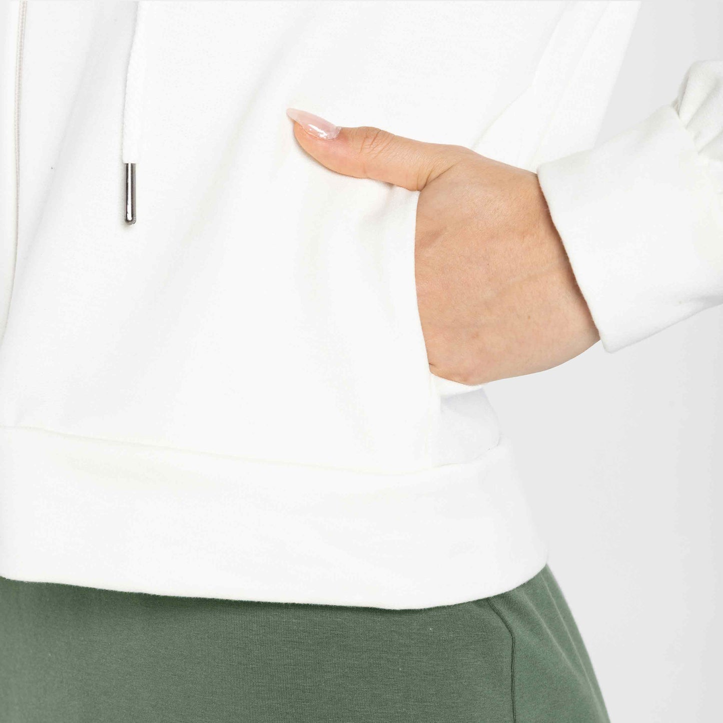 Jaqueta Cropped Tech Impermeável Flanelada - Off White