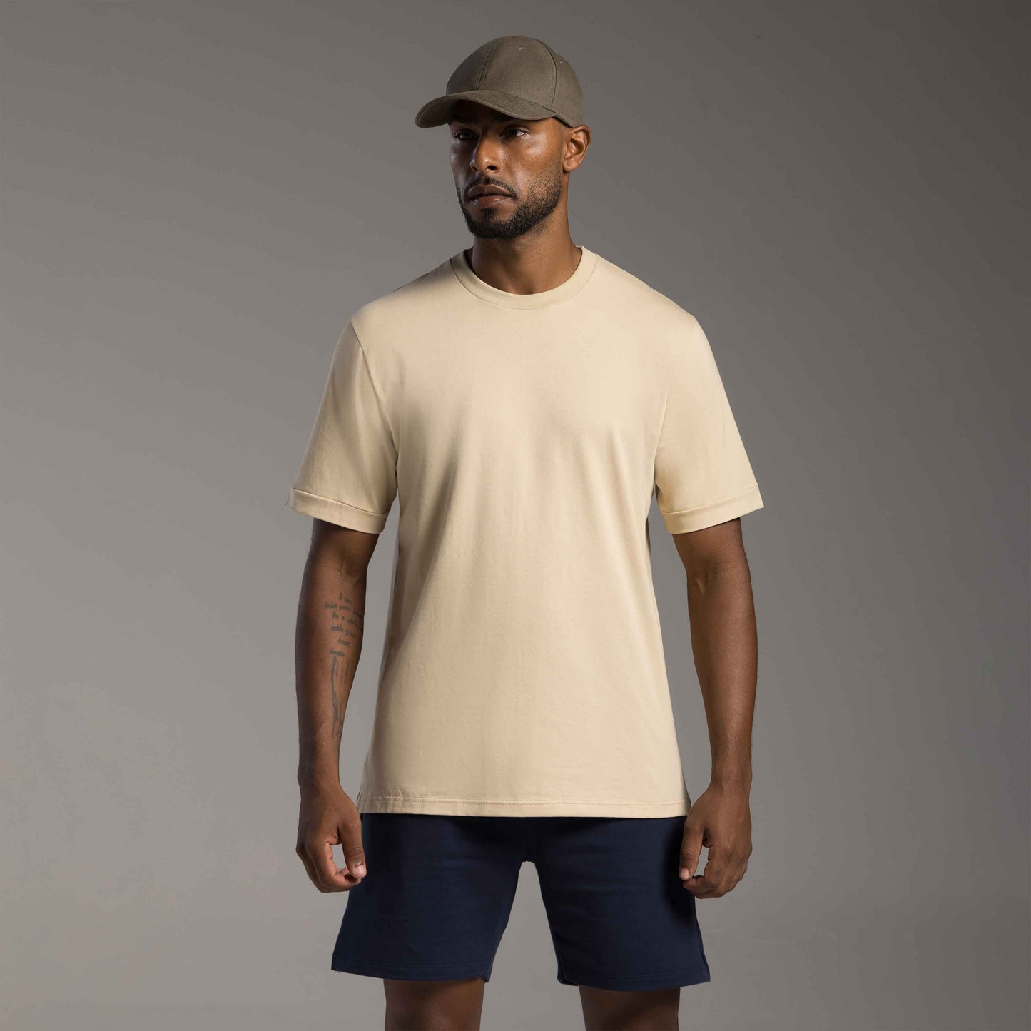 Tech T-Shirt Comfort Anti Odor Barra Aplicada Masculina - Bege Avelã
