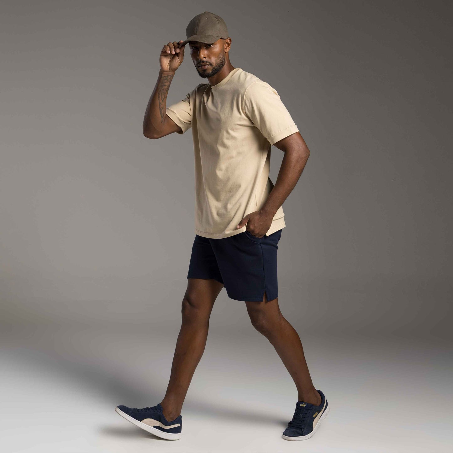 Tech T-Shirt Comfort Anti Odor Barra Aplicada Masculina - Bege Avelã