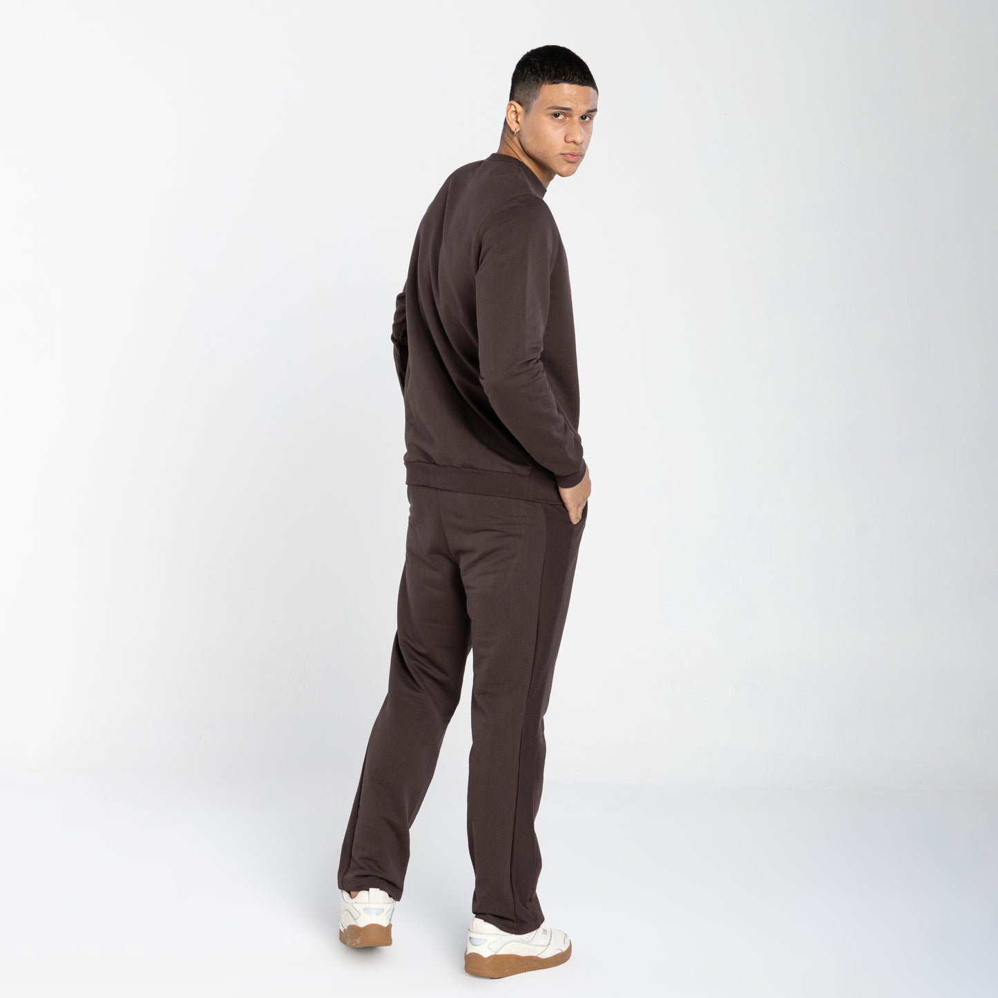Calça Tech Impermeável Moletom Flanelado Recorte - Marrom