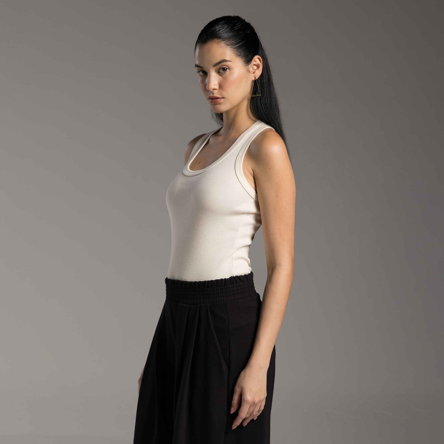Regata Ribana Tech Anti Odor Gola U Feminina - Off Vanilla