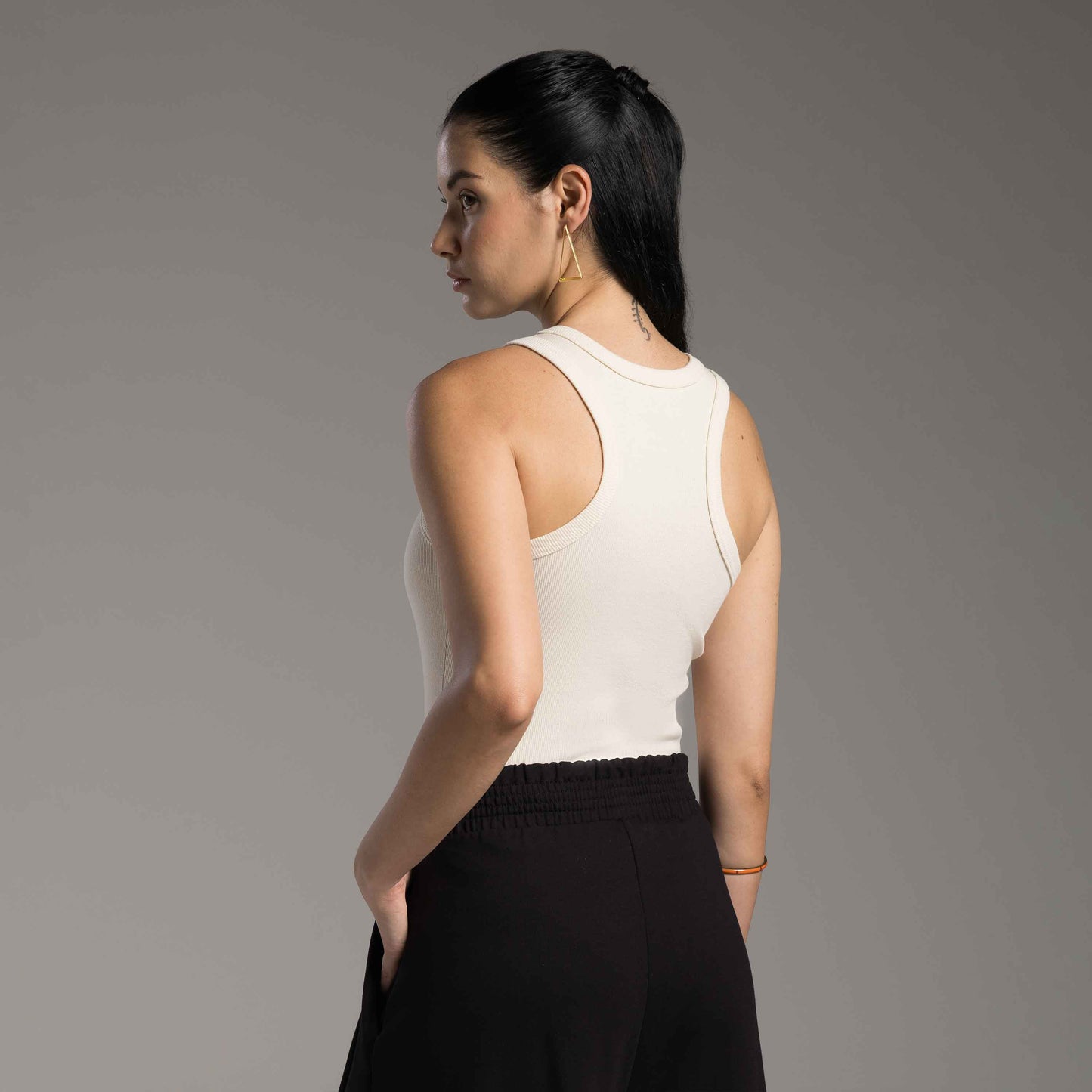 Regata Ribana Tech Anti Odor Gola U Feminina - Off Vanilla