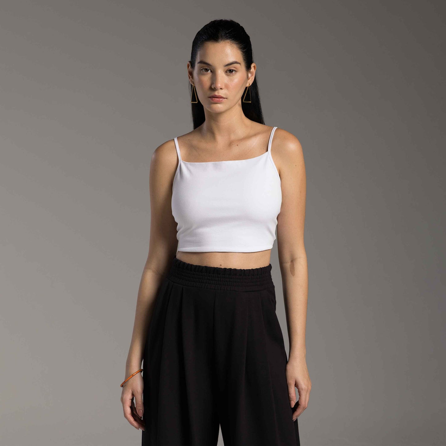 Top Cropped Tech Comfort Anti Odor Decote Reto Feminino - Branco