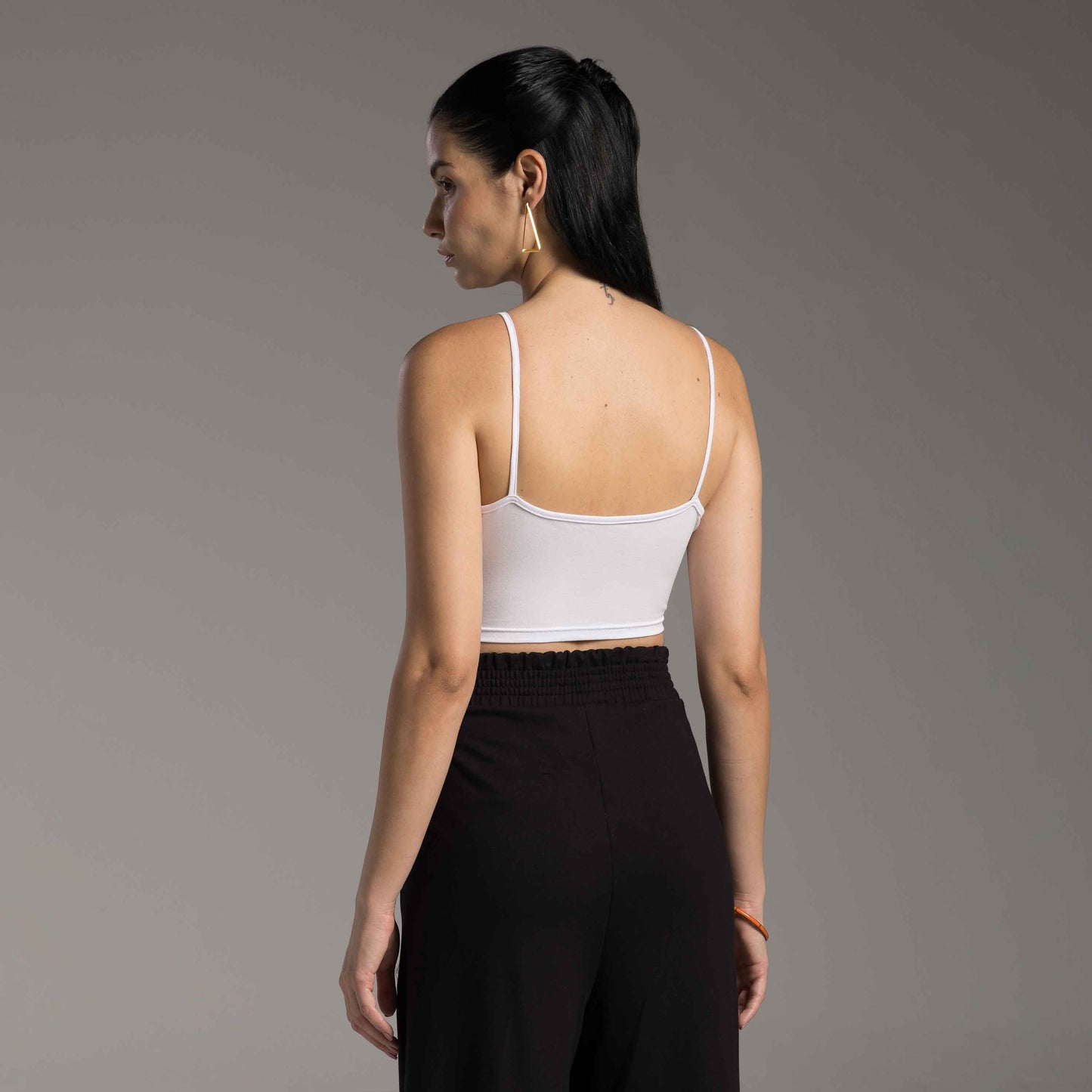 Top Cropped Tech Comfort Anti Odor Decote Reto Feminino - Branco