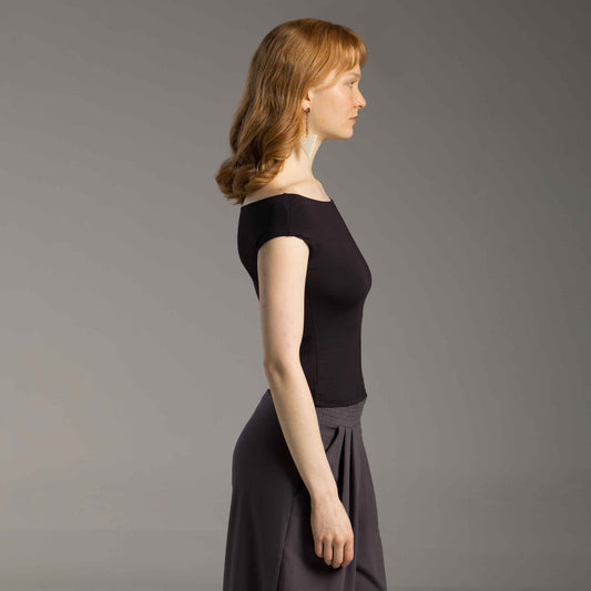 Blusa Tech Modal Ombro a Ombro Feminina - Preto