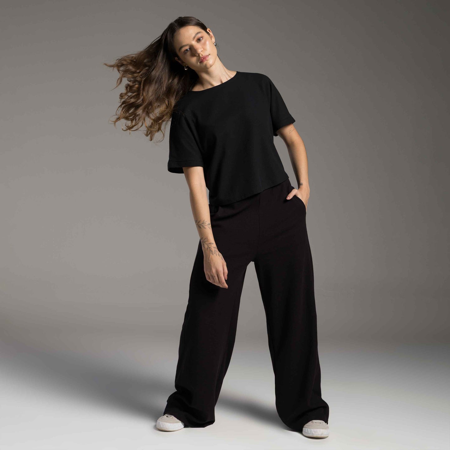 Blusa Tech Cropped Waffle Anti Odor Feminina - Preto