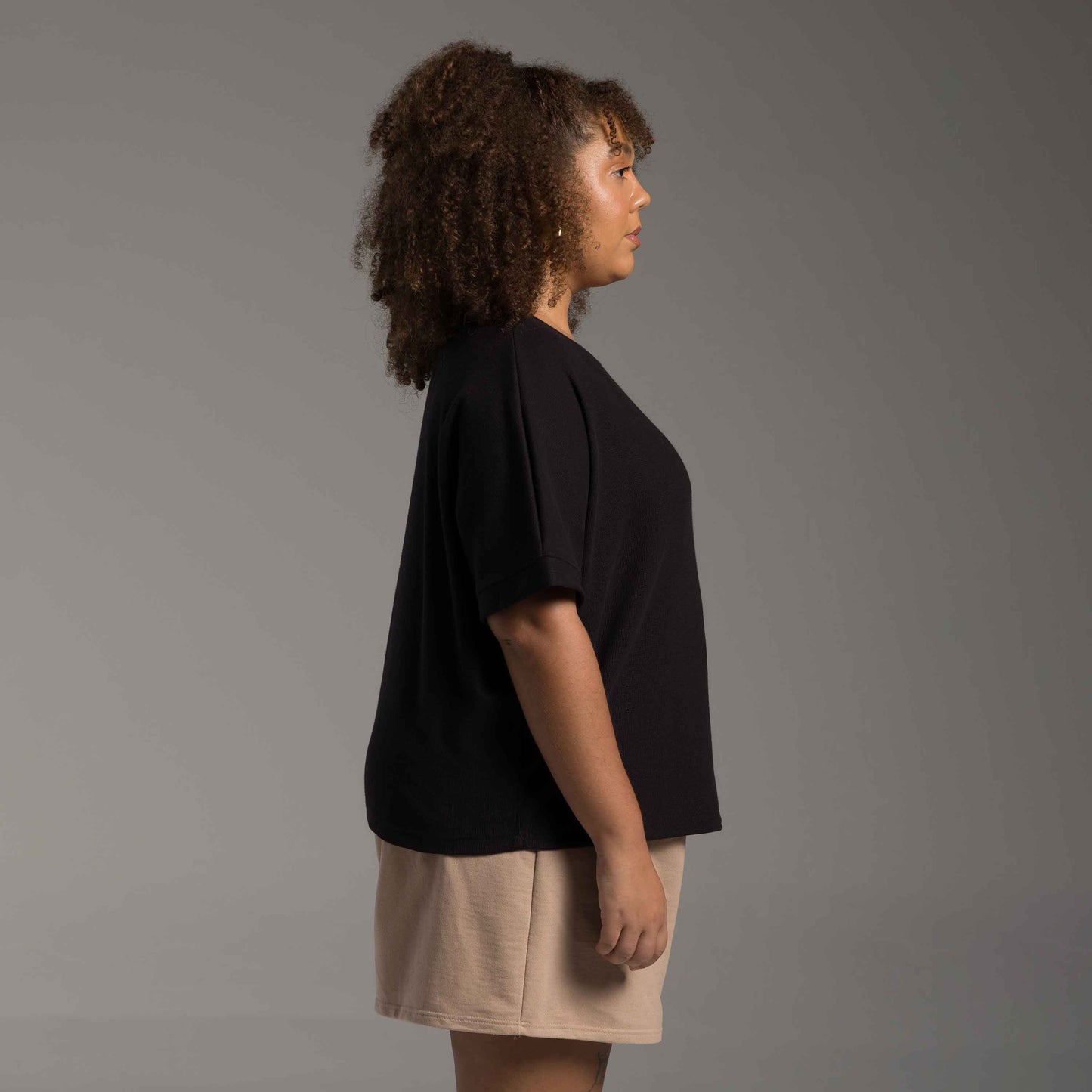 Blusa Tech Cropped Waffle Anti Odor Plus Feminina - Preto