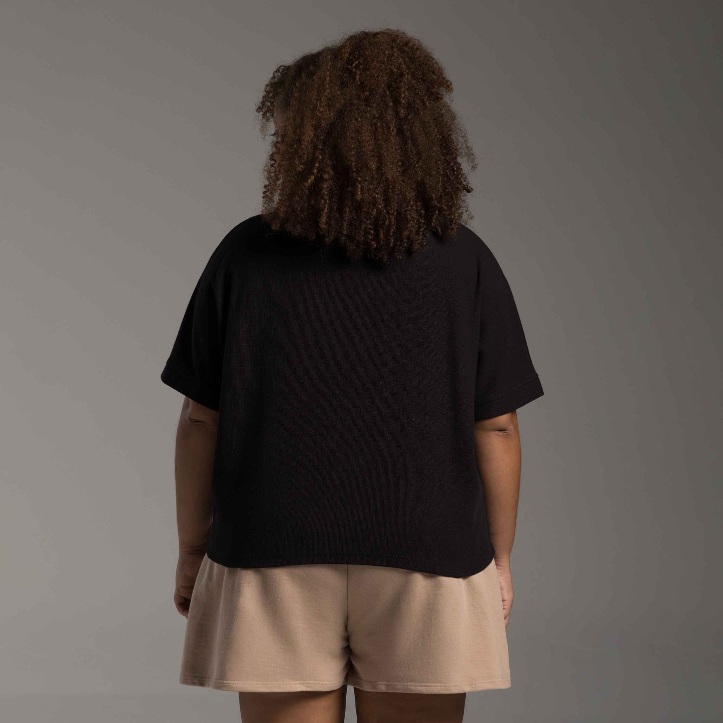 Blusa Tech Cropped Waffle Anti Odor Plus Feminina - Preto
