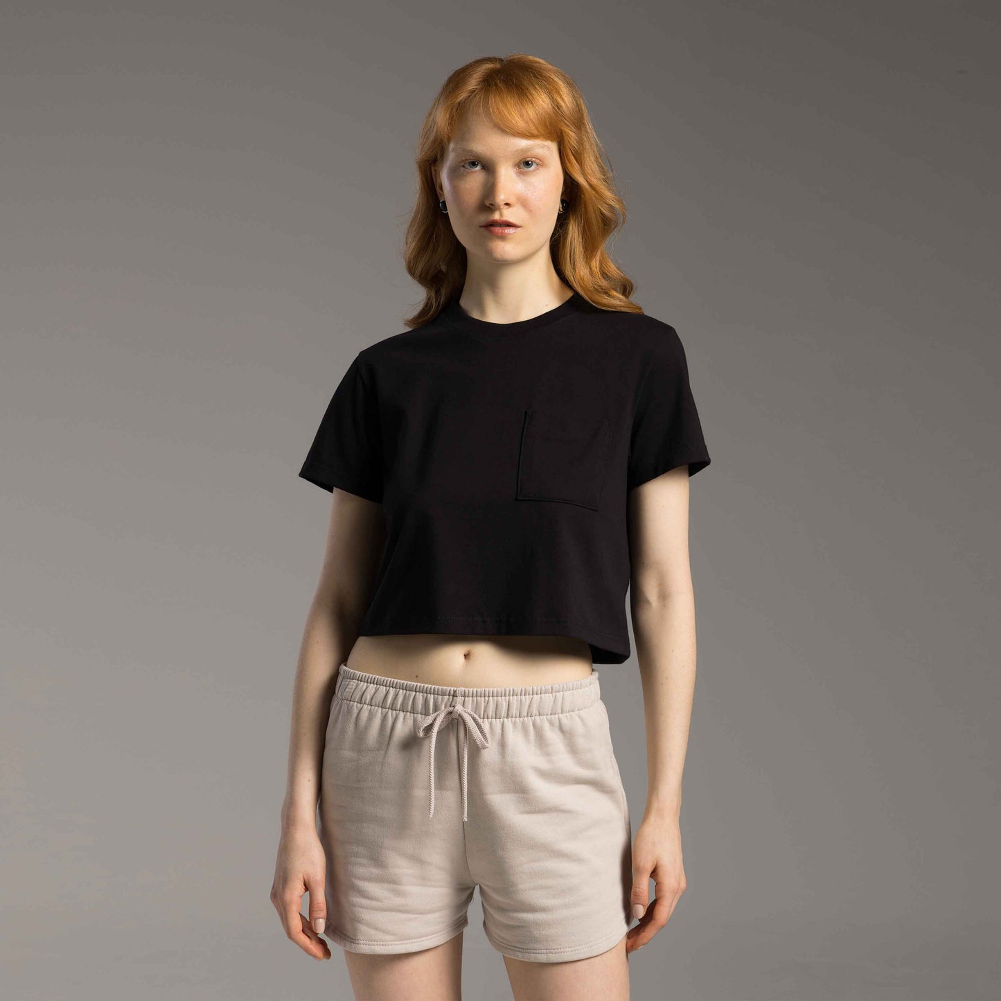 Tech T-Shirt Cropped Impermeável Bolso Feminina - Preto