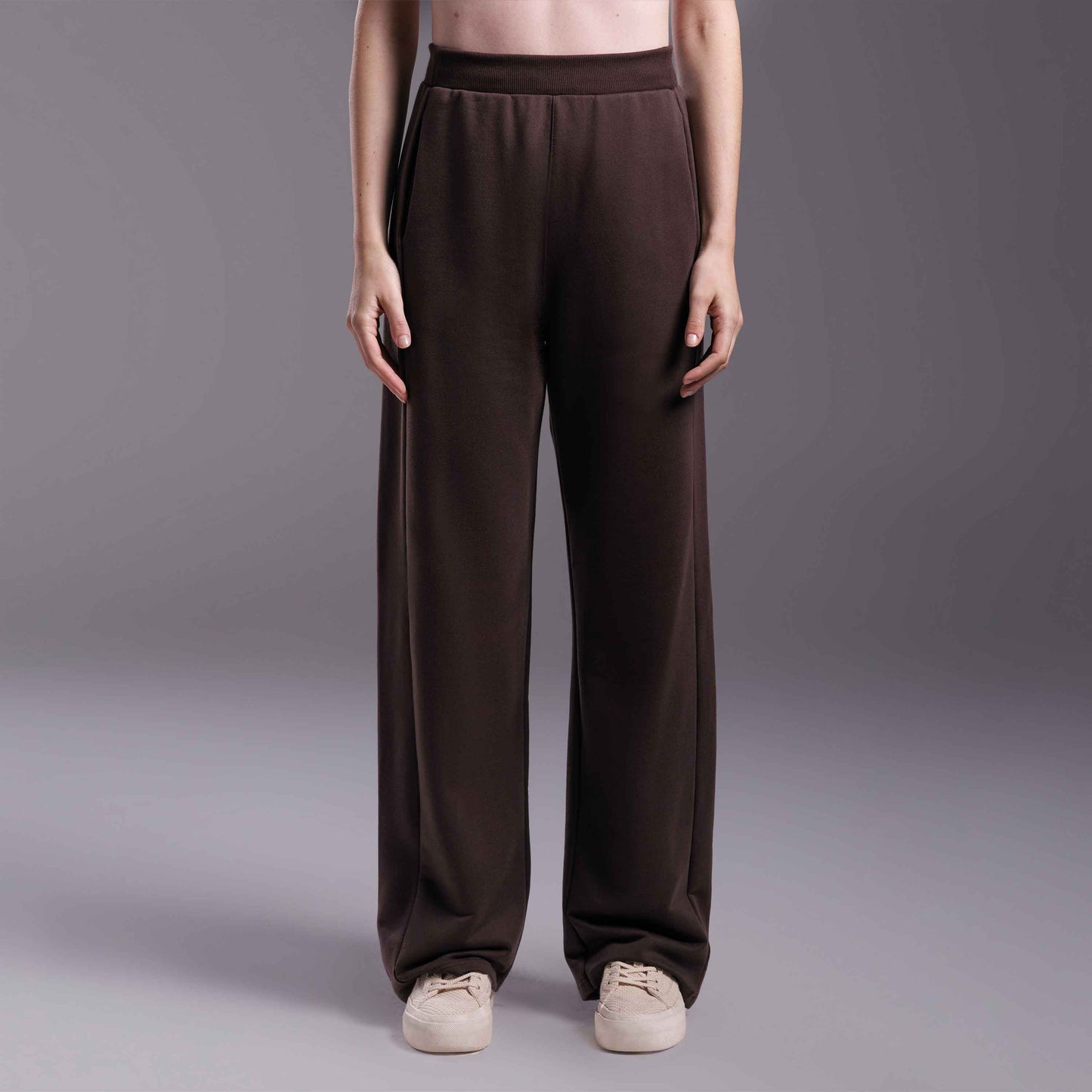 Calça Reta Moletom Tech NoLiquid Feminina - Marrom