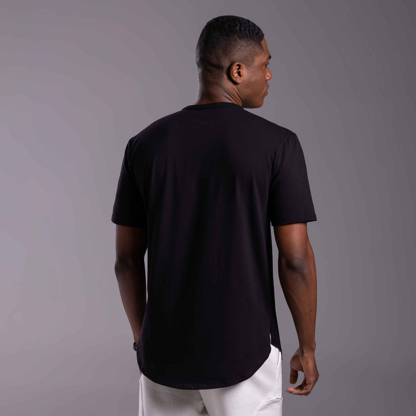 Tech T-Shirt Cotton Anti Odor Barra Arredondada Masculina - Preto