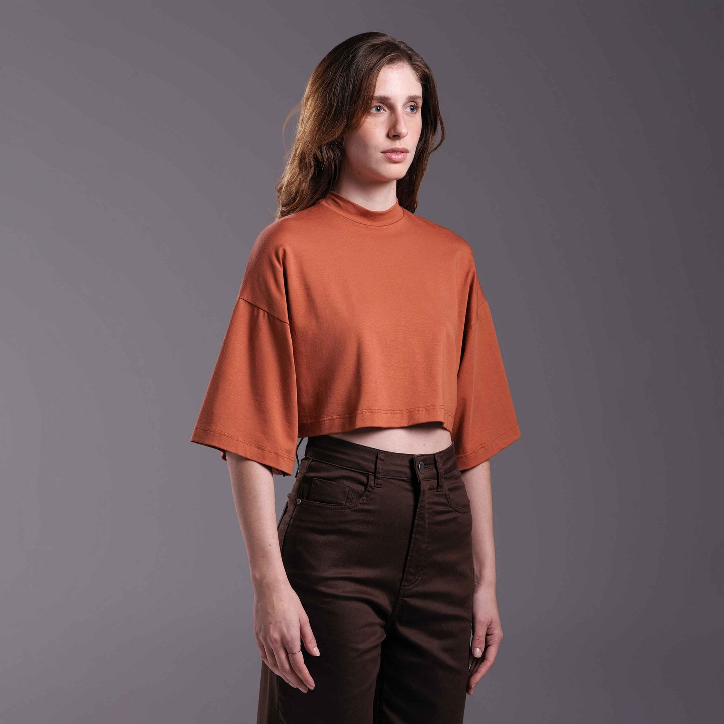 Tech T-Shit Cotton Anti Odor Boxy Feminina - Ferrugem