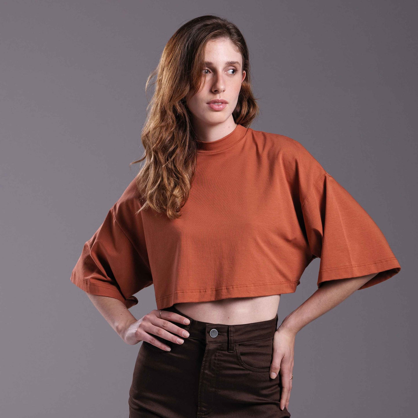 Tech T-Shit Cotton Anti Odor Boxy Feminina - Ferrugem