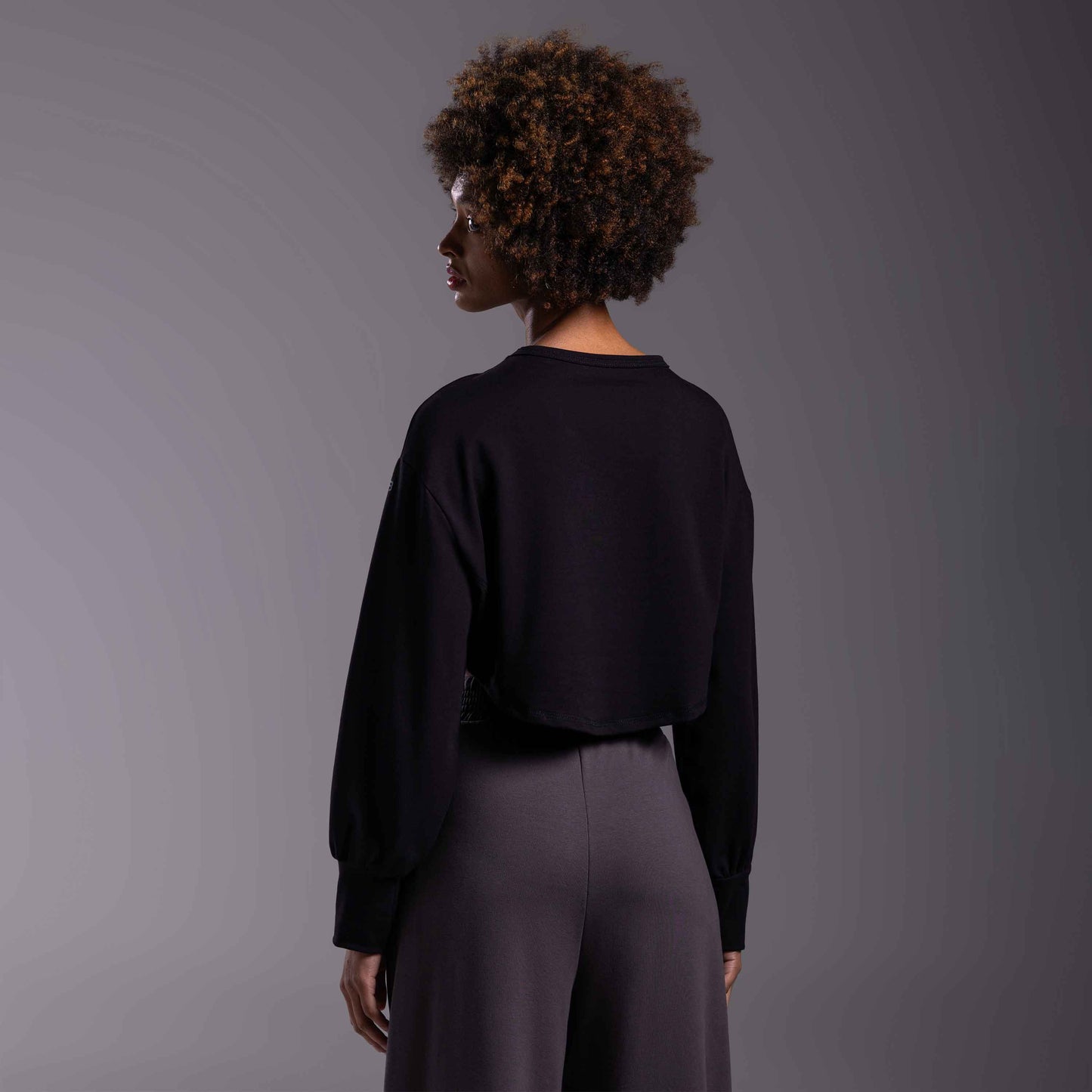 Blusão Cropped Moletom Stretch Tech NoLiquid Feminino - Preto