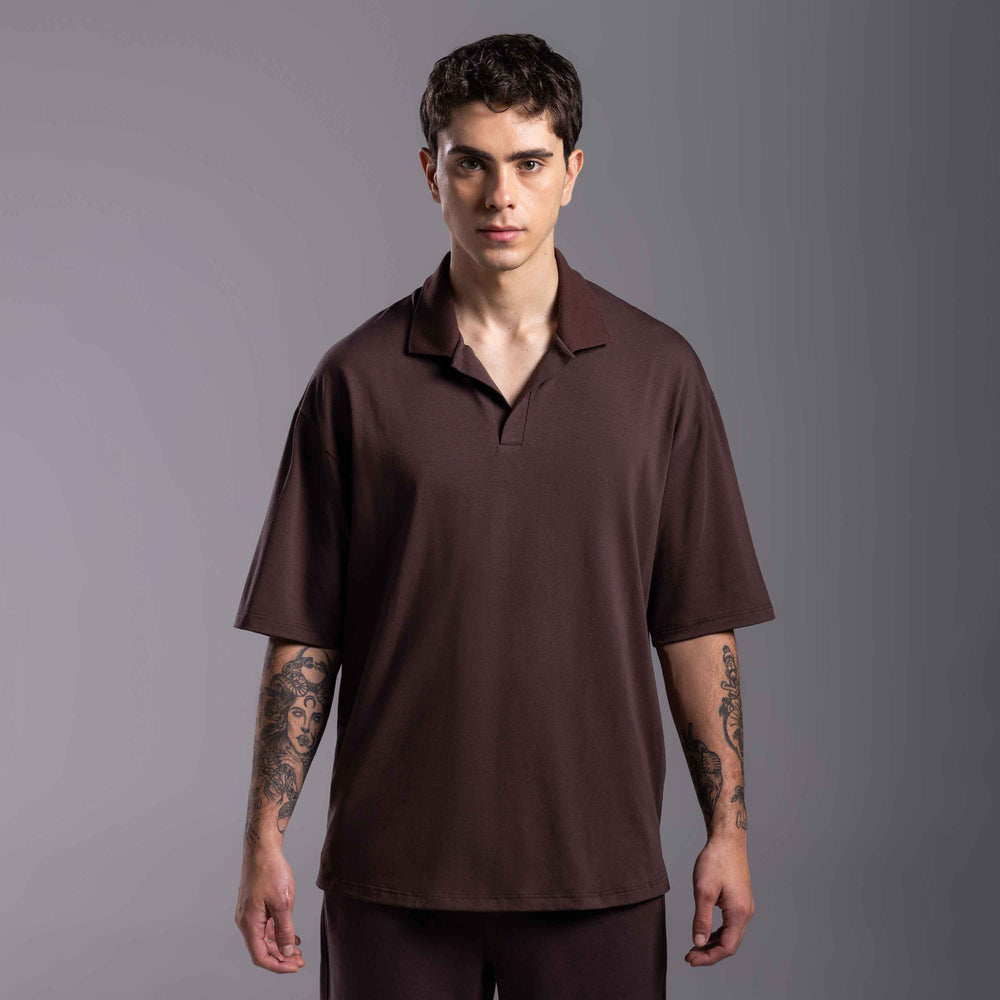Polo Cotton Tech Anti Odor Masculina - Marrom