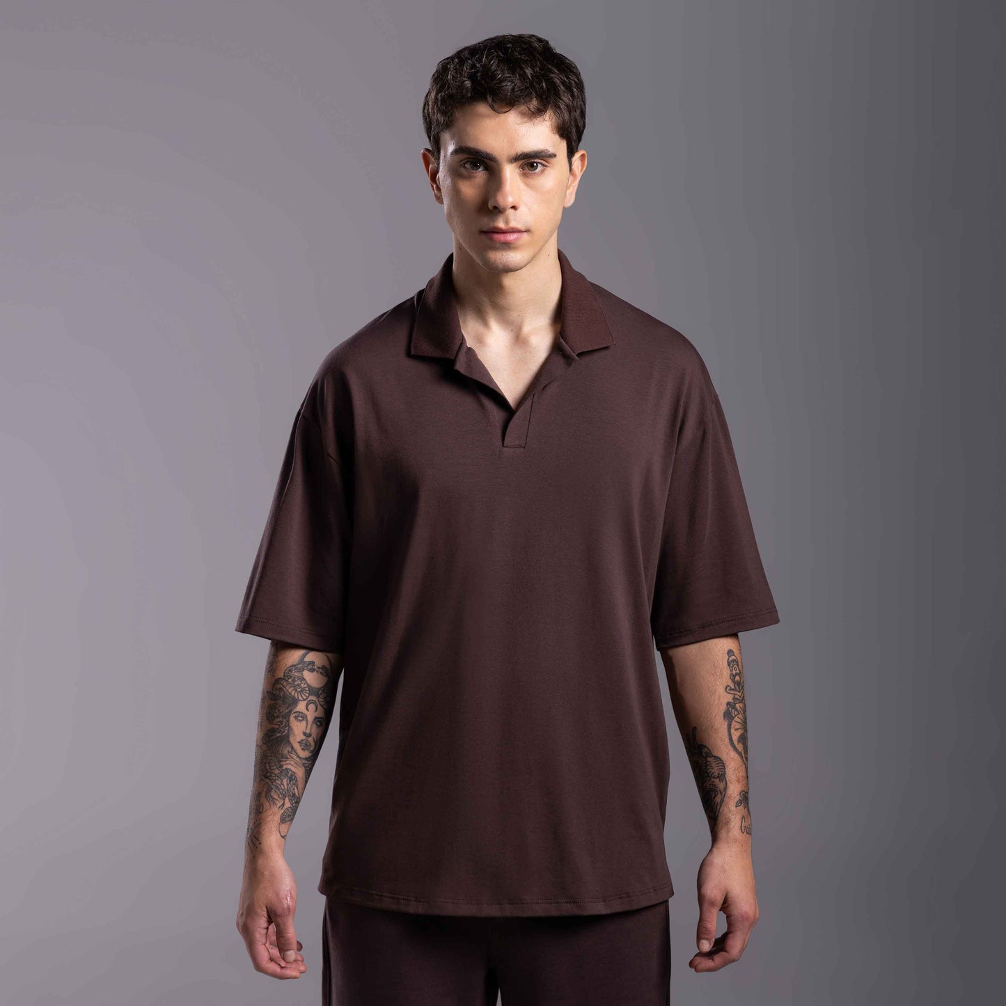 Polo Cotton Tech Anti Odor Masculina - Marrom