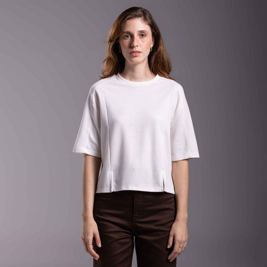 Tech T-Shirt Textura Anti Odor Feminina - Off White