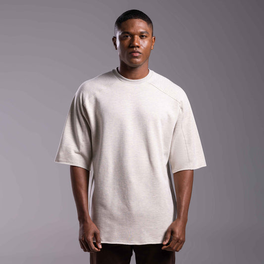 Tech T-Shirt Oversized Moletom Stretch NoLiquid Masculina - Vanilla Mescla