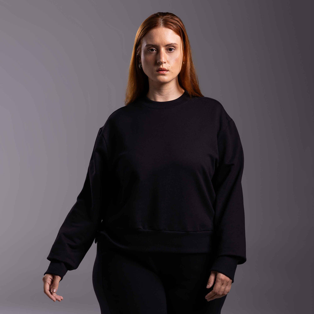 Blusão Moletom Tech Impermeável Plus Feminino - Preto