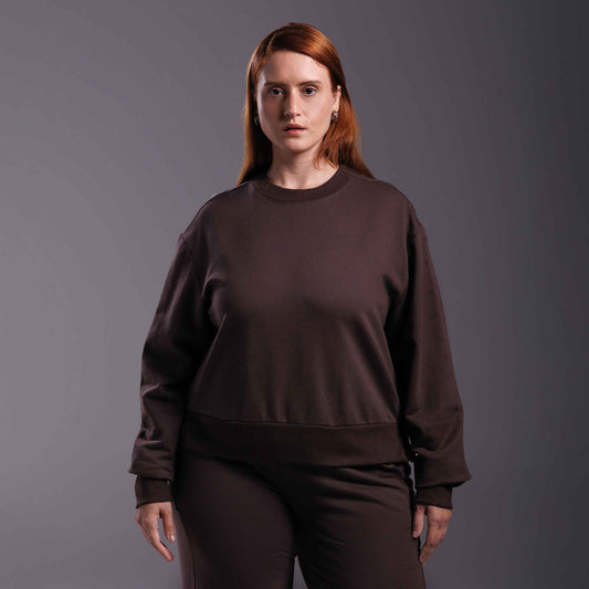 Blusão Moletom Tech Impermeável Plus Feminino - Marrom