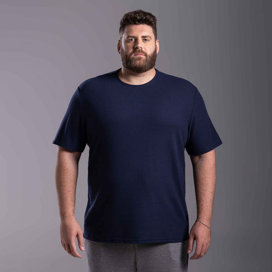 Tech T-Shirt Textura Anti Odor Plus Masculina - Azul Marinho