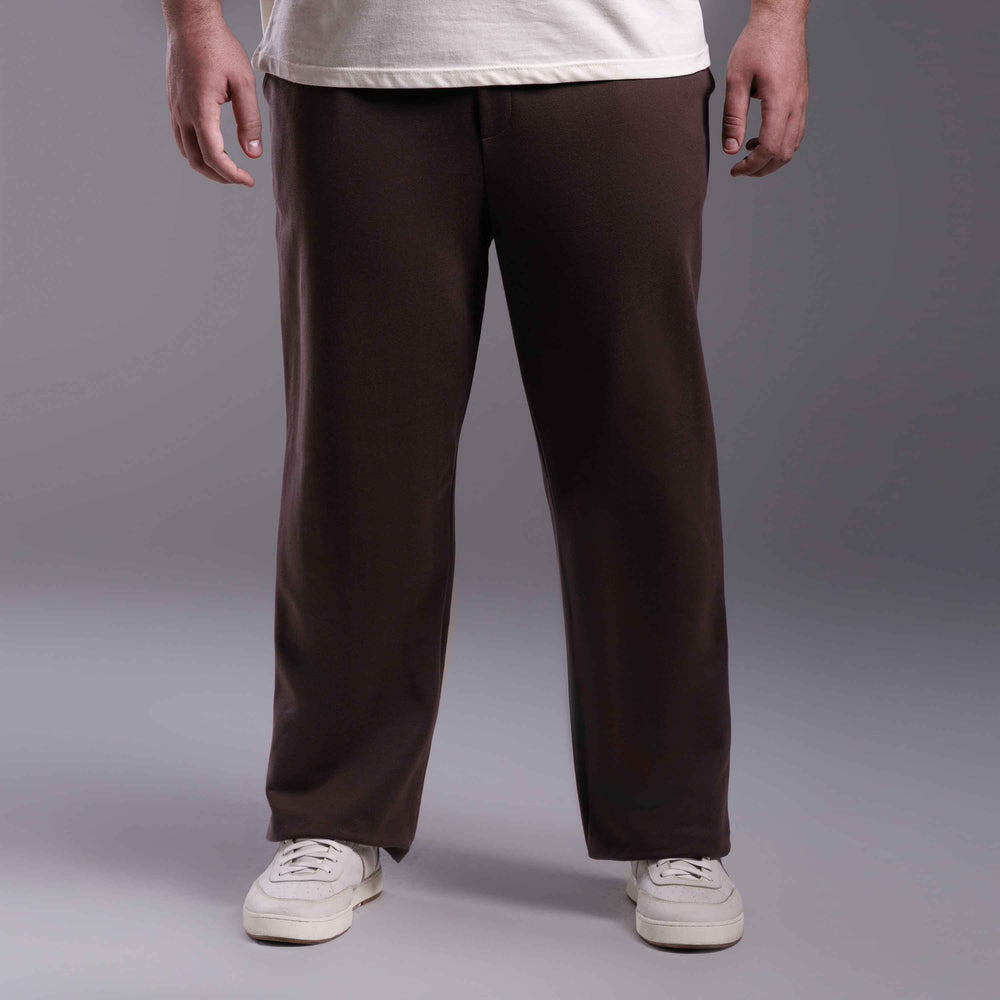 Calça Reta Moletom Tech Impermeável Plus Masculina - Marrom