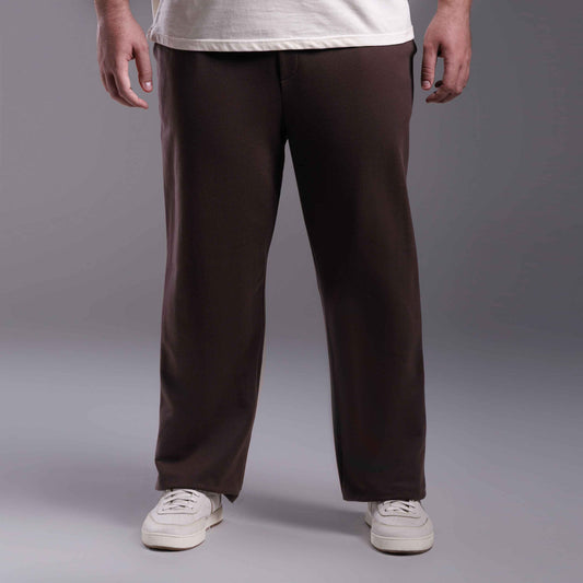 Calça Reta Moletom Tech Impermeável Plus Masculina - Marrom