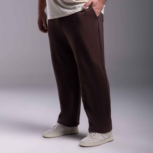 Calça Reta Moletom Tech Impermeável Plus Masculina - Marrom