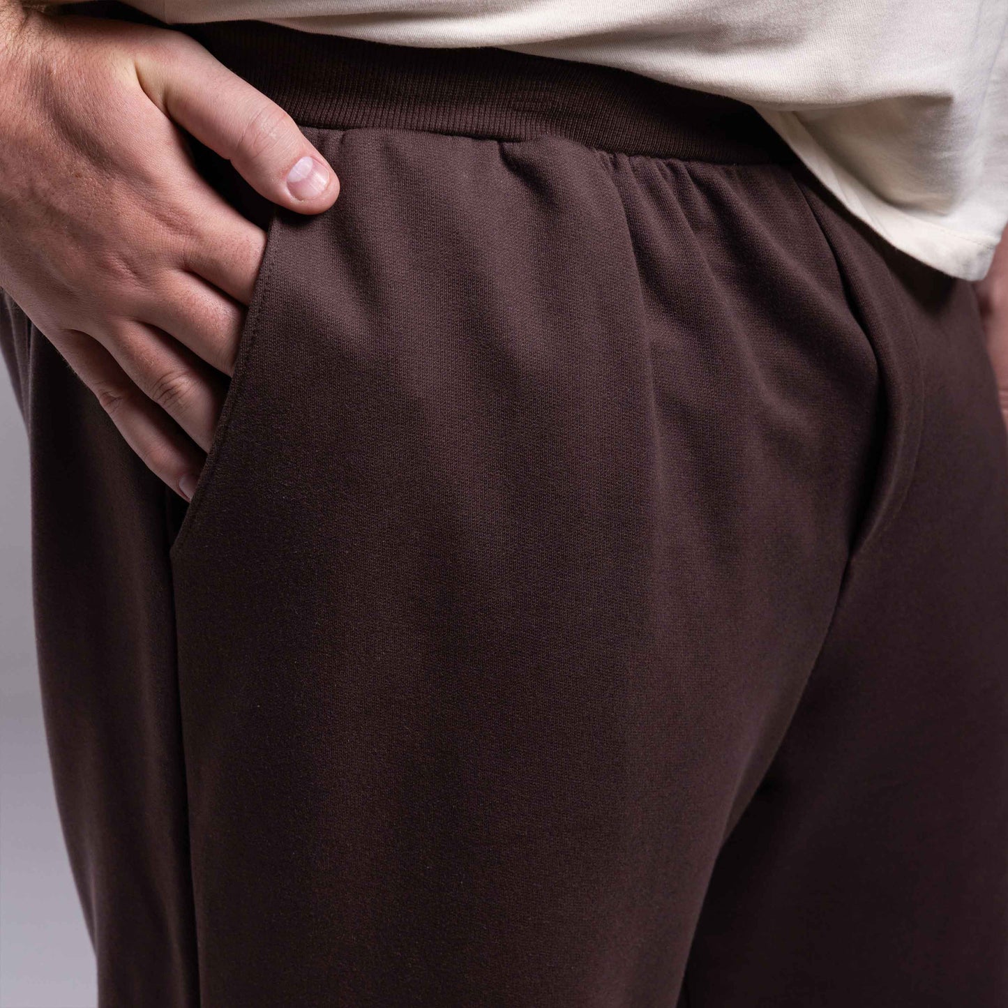 Calça Reta Moletom Tech Impermeável Plus Masculina - Marrom