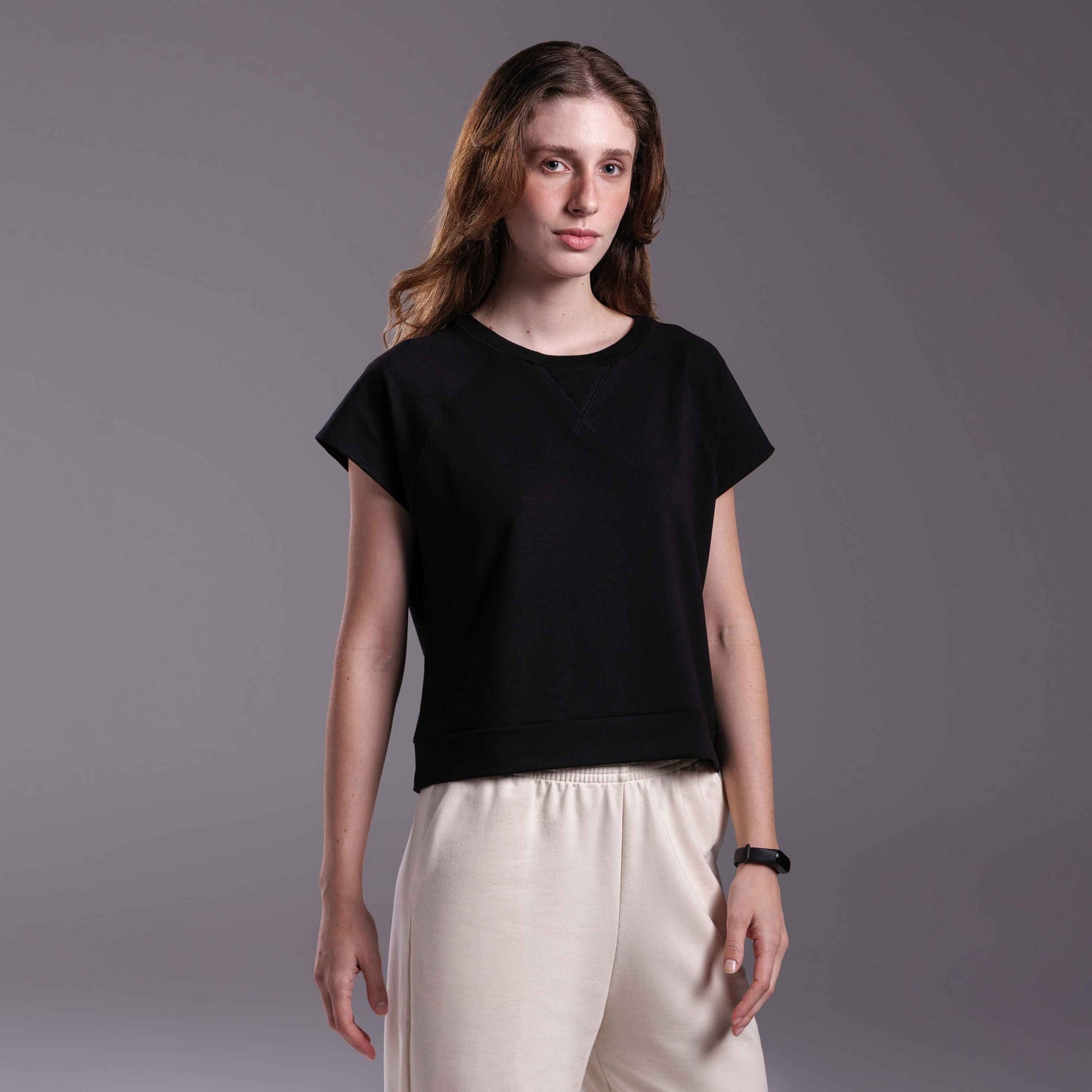 Tech T-Shirt Moletom Stretch NoLiquid Feminina - Preto