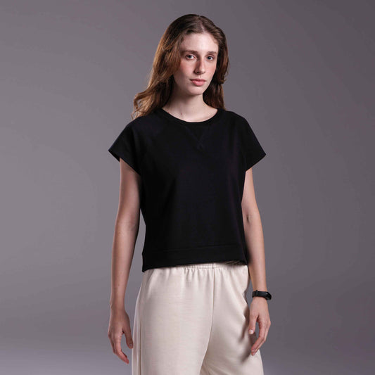 Tech T-Shirt Moletom Stretch NoLiquid Feminina - Preto