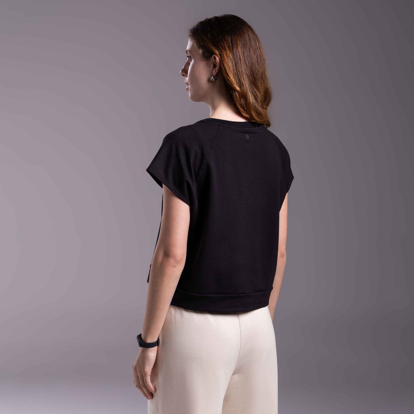 Tech T-Shirt Moletom Stretch NoLiquid Feminina - Preto