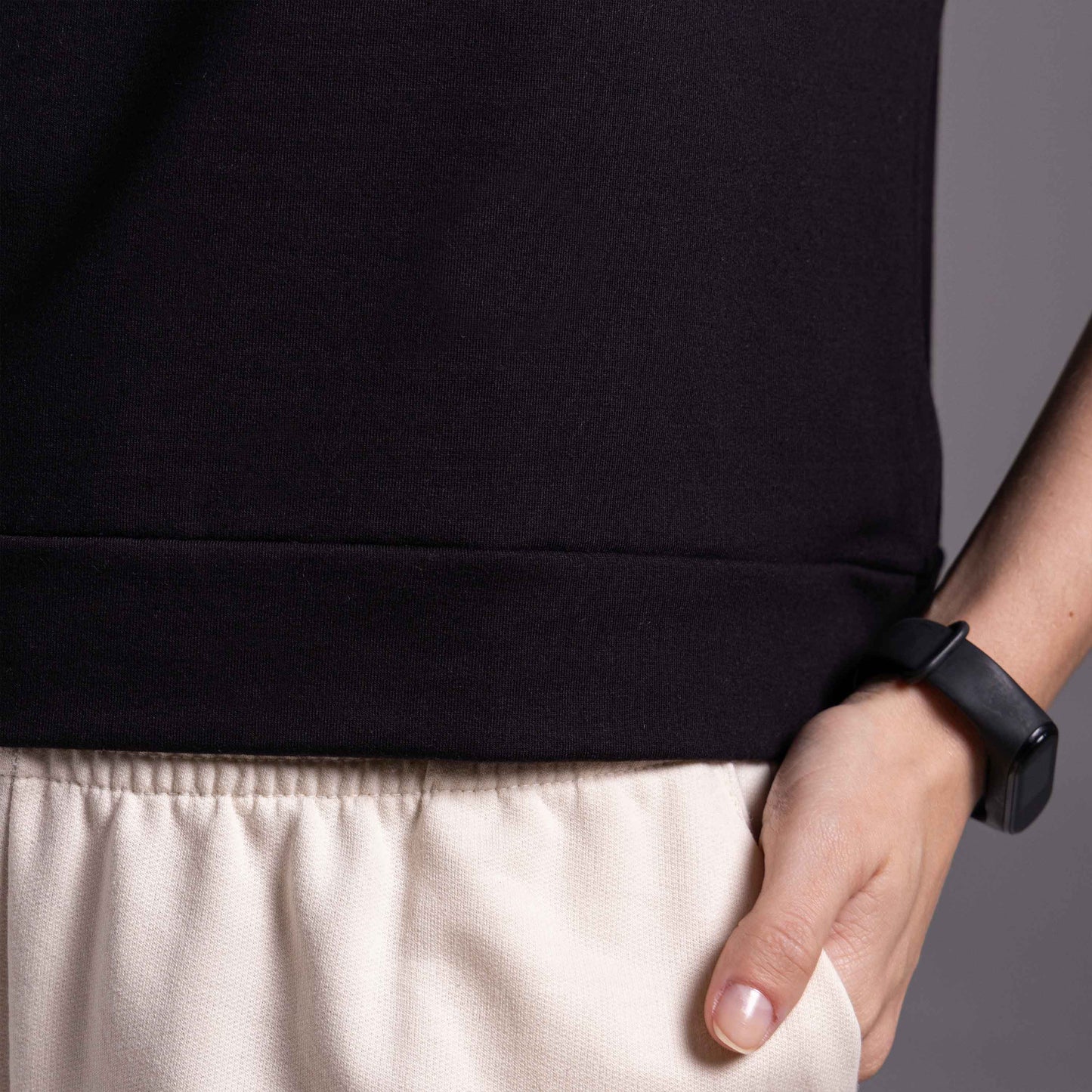 Tech T-Shirt Moletom Stretch NoLiquid Feminina - Preto