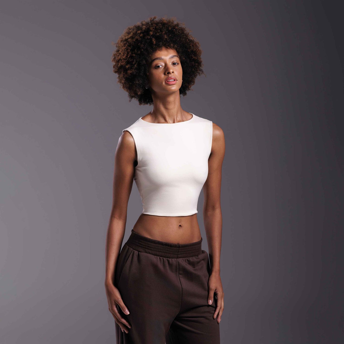 Top Cropped Cotton Tech Anti Odor Feminino - Off Vanilla