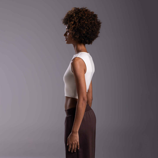 Top Cropped Cotton Tech Anti Odor Feminino - Off Vanilla