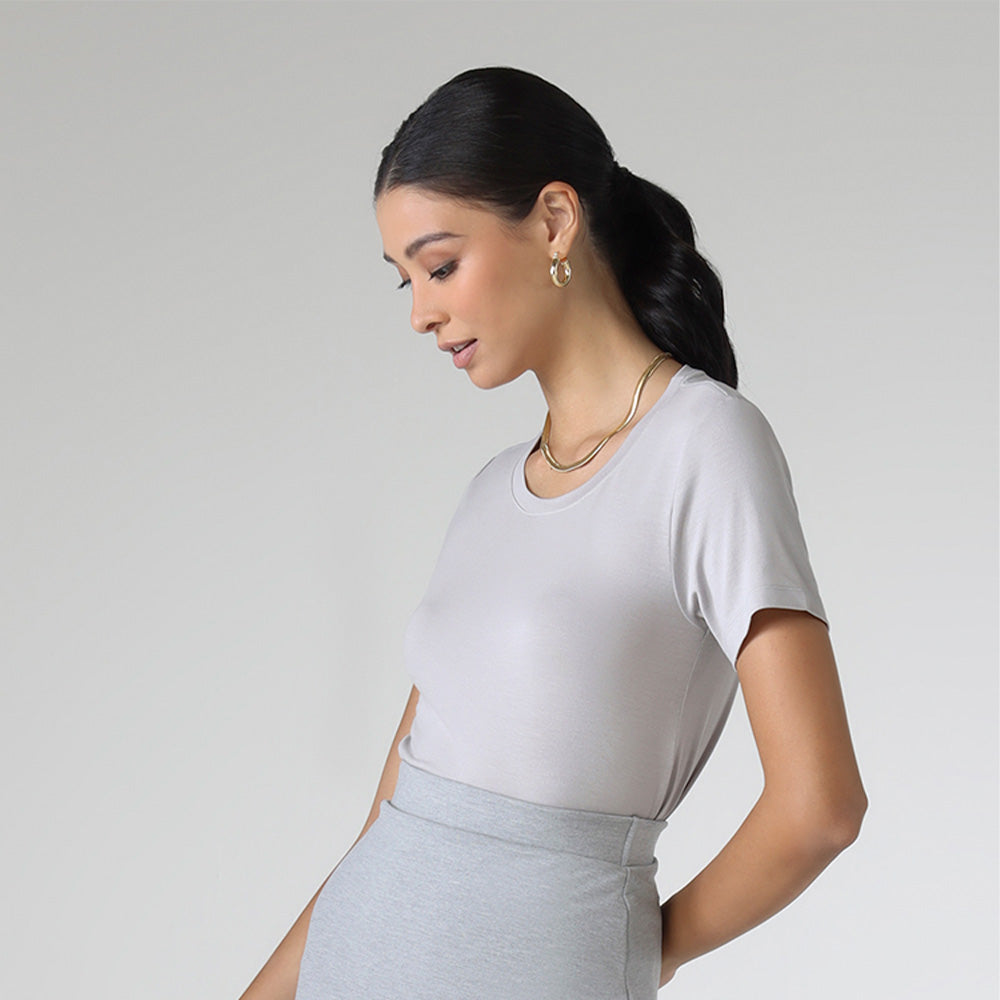 Tech T-Shirt Modal Premium Feminina | Basico.com - Cinza Claro