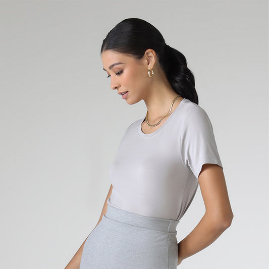 Tech T-Shirt Modal Premium Feminina | Basico.com - Cinza Claro